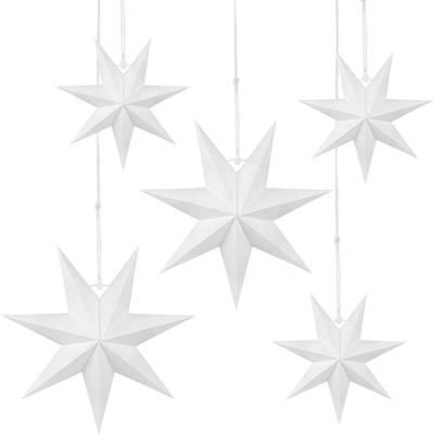 China Disposable Eco-friendly Easy To Open White Christmas Star Paper Hanging Decoration For Wedding Christmas DIY Party for sale