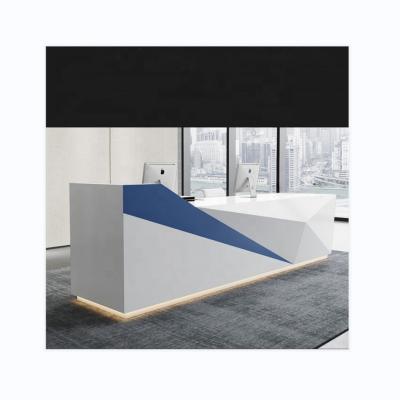 China Extendable Company creative paint simple modern office front desk reception counter desk cashier counter bar counter for sale