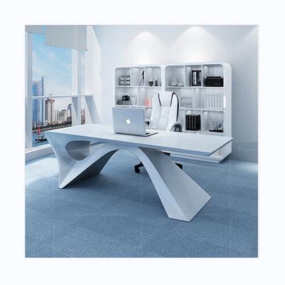 China Adjustable (height) Paint Special-shaped Desk Beauty Salon Consultation Table Doctor Desk Single Female Manager Desk Light Luxury High-end Table 12 for sale