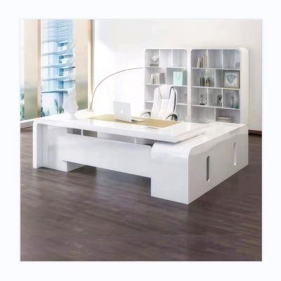 China Adjustable (height) Office furniture paint manager's office desk minimalist modern fashion manager's office desk creative president table and chair for sale