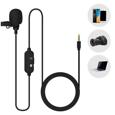 China OEM Handheld Microphone 3.5mm Audio Lavalier Video Microphone Disc Wired Lapel Clip MIC for Phone Video Recording Conference Youtube Interview for sale