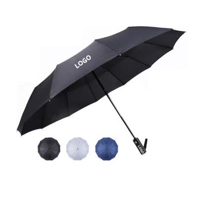 China CLASSIC 12 bone fully automatic folding umbrella thick vinyl sunscreen umbrella rain and shine advertising gift umbrella for sale