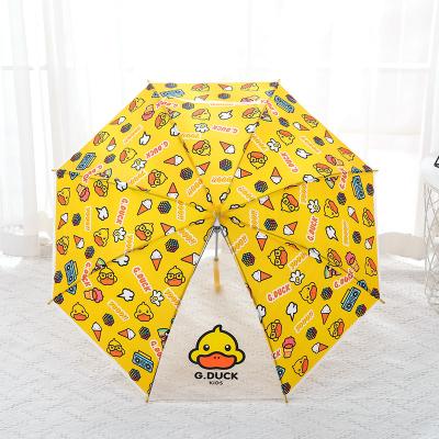 China Modern Factory Wholesale yellow duck Custom Logo Color Kids Umbrella Transparent with Printing for Promotion for sale