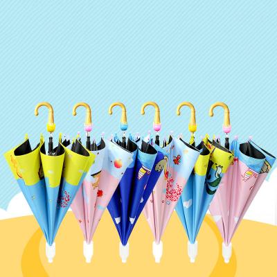 China Modern Vinyl sunscreen sunshade Safety reflective strip children kid umbrella with ice cream handle for sale