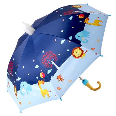 China Modern 19Inch Ultraman Kid Cartoon Princess Print Clear Visual Window Straight Children Kids Rain Umbrella For Kids for sale