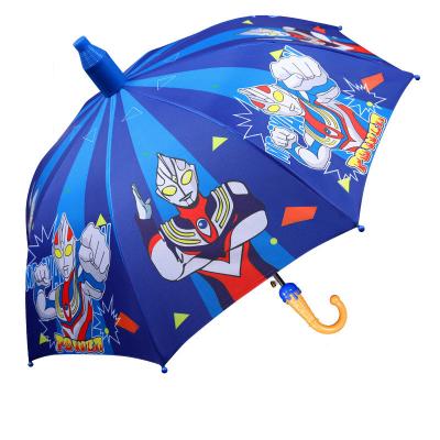 China Modern Ultraman Dinosaur cartoon children umbrella with ice cream handle and plastic umbrella covers for sale