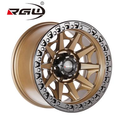 China 003 17x9 6x139.7 17 Holes Matte Black Aluminum Bronze Red Lip Chrome Rim 6 Edges 17 Inch Suv Wheels for sale