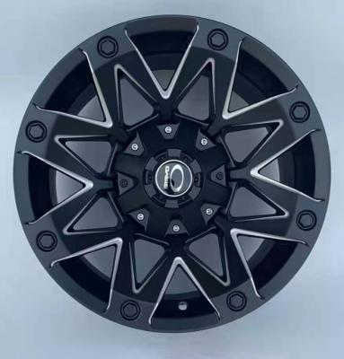 China 126 Aluminum 16 Inch Stylish Black Milled Aluminum Alloy Cast Off Road Wheel Hub for sale