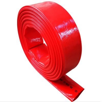 China Adjustable Red Hose PVC Layflat Hose Watering Plastic Tubes For Agricultural Irrigation for sale