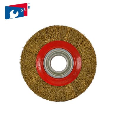 China Crimped Wire Wheel Cleaning Brush For Bench Grinders for sale