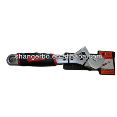 China Cheaper Adjustable Types Of Wrench Carbon Steel With 2 Colors Rubber Grip for sale