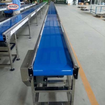 China Oil Resistant Blue Food Horizontal Belt Conveyor for sale