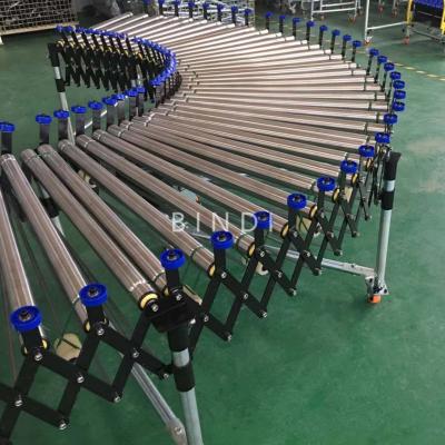 China Gravity Heat Resistant Flexible Expanding Roller Conveyor for sale