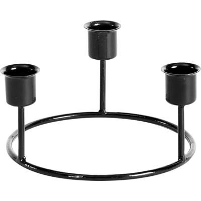 China Black Modern Handmade Professional ManufacturerTall Black Decoration Metal Candlestick Stand for sale