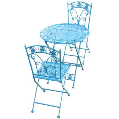 China Lightweight Home And Garden Leisure Floral Outdoor Foldable Bistro Sets With 1 Table 2 Chairs for sale