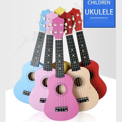 China Toy Acoustic Ukulele Educational 4 Strings Guitar Little Kids Simulation Musical Instrument Baby Interest Cultivation Playable Toy for sale