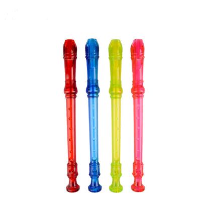 China Children Plastic Translucent Musical Instrument Wholesale Colorful 8 Holes Plastic Groove for sale