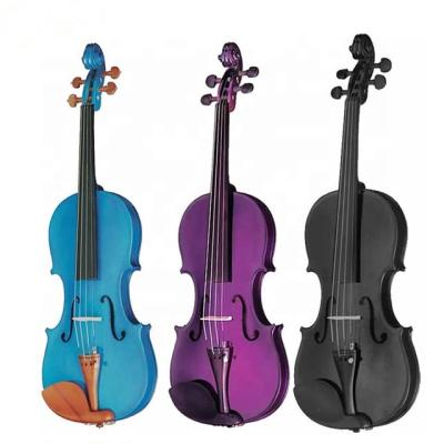 China Cheap Basswood Rise Student Colored Porcelain Plywood Violin for sale