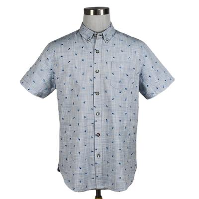 China Mens Breathable Short Sleeve Wholesale Floral Printed Cotton Shirt for sale