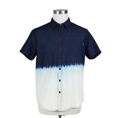 China Breathable Fashion Boutique Cotton Mens Casual Plain Denim Shorts Sleeve Shirt for sale