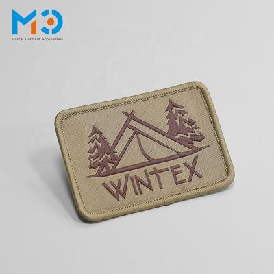 China Sustainable Custom Fold Woven Label Tag For Clothing Patch for sale