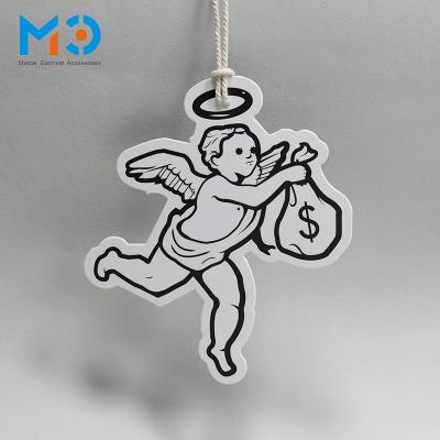 China Sustainable Custom Own Brand Logo Printed Paper Hang Clothing Paper Hair Round Tag for sale