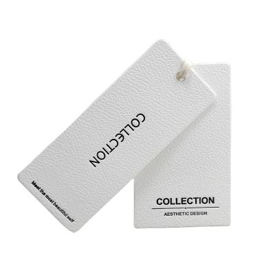 China Recyled Recycled Label Embossed Hang Tag Special Cardboard Gift String Brand Name Hangtags For Clothing Own L for sale