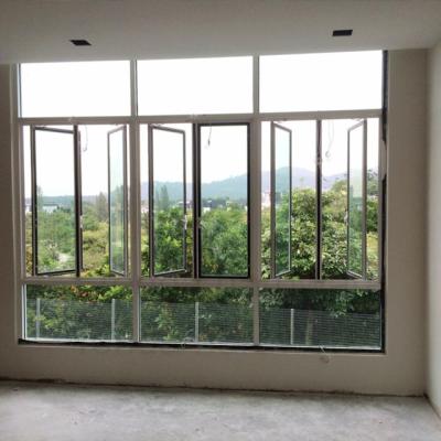 China Magnetic Glass Aluminum Screen Frames Sound Proof Casement Window for sale