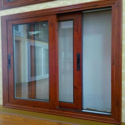 China Magnetic Wood Veneered Aluminum Sliding Screen Windows for sale