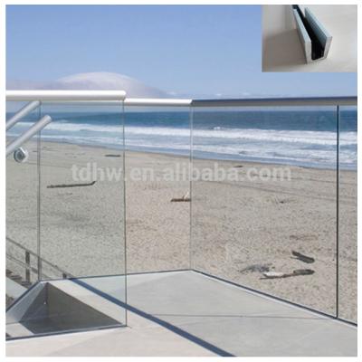 China Aluminum U Channel Frameless Glass Balustrade For Balcony for sale