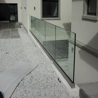 China U Channel Modern Underground Glass Railing Frameless Glass Balustrade for sale