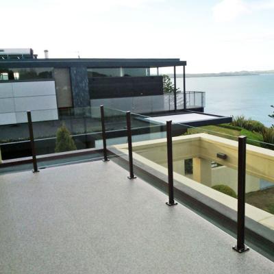 China Contemporary Frame Semi Glass Balustrade With Square Post for sale