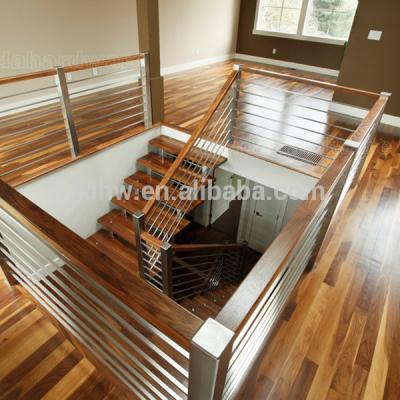 China Balcony Stair/Terrace/Porch Fencing Stairs Stainless Steel Railing With Wood Handrail for sale