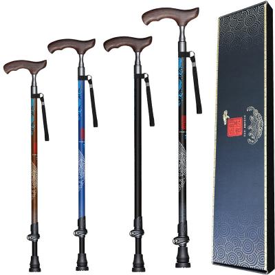 China TIANRUN High Quality Wooden Crutch 100CM Alpenstock Foldable Walking Trekking Pole For Old Man for sale