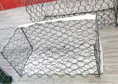 China Flood Control  6 X 8 Cm Hole Gabion Mesh Basket Galfan Coated Metals for sale