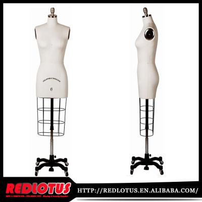 China Adjustable Dress Form Female Mannequin Dress Form Covered With Various Fabric for sale