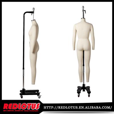 China Adjustable Dress Form Working Garment Cloth Mannequin Women Full Body With Leg Dress Dummy Form Model Standing for sale