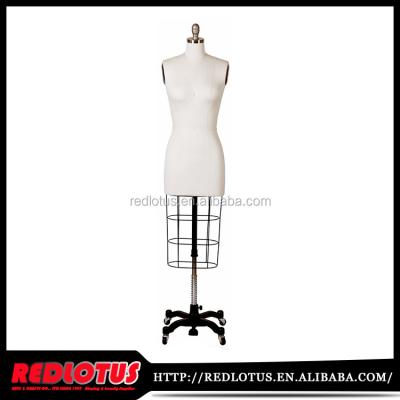 China Fiberglass Adjustable Female Standing Tailor Form Dress Dummy Mannequin for sale