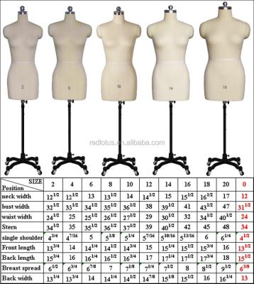 China Hot Selling Plus Size Tailors Dummy Adjustable Dress Adjustable Shape Chinese Competitive Products for sale