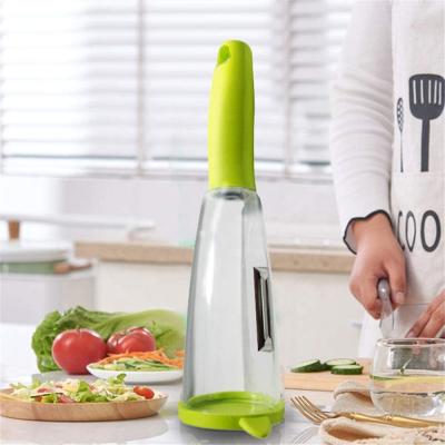 China Multifunctional Storage Stocked Stainless Steel Peeler With A Container For Potato Cucumber Carrot Fruit Veget Peeler With Storage Case for sale