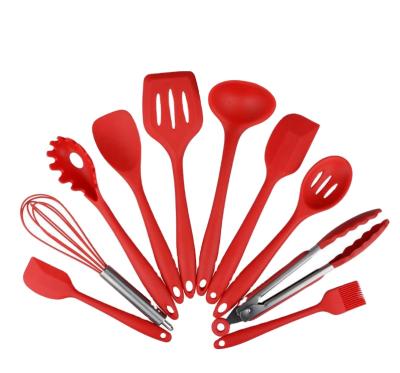 China Amazon Hot Stocked Heat Resistance 10pcs Silicone Kitchen Cookware Set for sale