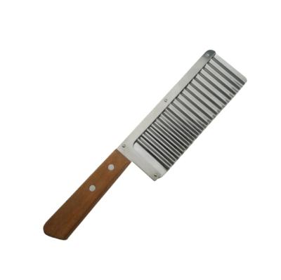 China Fold Stocked Cutters, Potato Cutter, Soap Cutter Tool French Fries Slicer Stainless Steel Blade Wood Handle Serrator Cutting Knife for sale