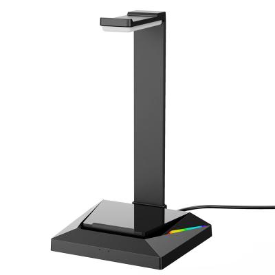 China Custom Desktop/Laptop Stand Earphone Desk RGB USB LED Gaming LED Stand with USB Charger for sale