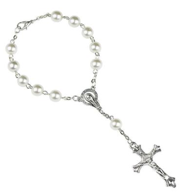 China Amazon Baptism Rosary 2021 Design Hot Selling Cute Baby Bracelets New Design Bracelets For Baptism Favors Baptism Decoration Party for sale