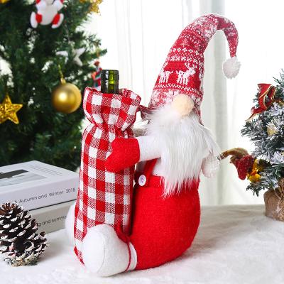 China Cute Christmas Wine Bottle Cover Bags Christmas Wine Bottle Bags Christmas Decoration Supplies for sale