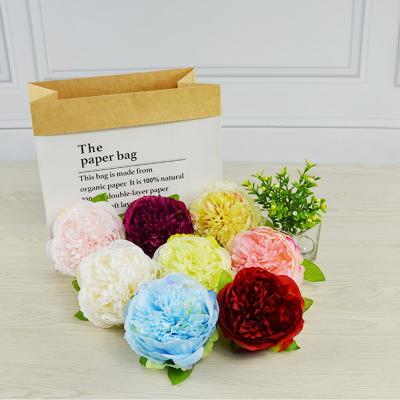 China Wedding Decoration Fake Flower Heads Opens Peony Flower Head Silk Artificial Flowers For Wedding Decorative DIY Garland Party Festival Decor for sale