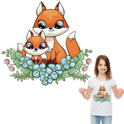 China Fox Washable Parent-Child Stickers On Clothes Heat Transfer Diy Stripes Easy Copy By Household Irons Appliqued Fashion Top Vinyl for sale