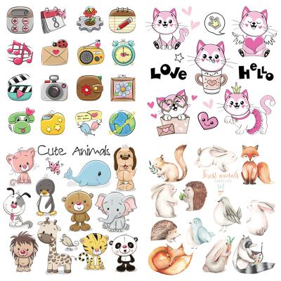 China Washable Cute Cartoon Animal Set Iron On Patch Clothes Washable DIY Stickers Bachelor Heat Transfer Accessory For T-shirt Jeans Shoes Bags for sale