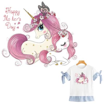 China Soft Touch Fashion Unicorn Heat Press Transfer Vinyl Cute Animal Iron On Stickers For Clothing DIY Handmade Heat Transfer Logo for sale