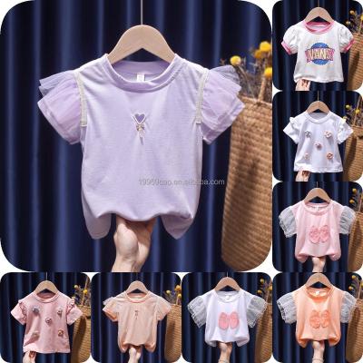 China New Custom Kids Cotton Breathable Raglan Organic Sugar Ruffle Baby T-shirt Coated Baby T-shirt for sale